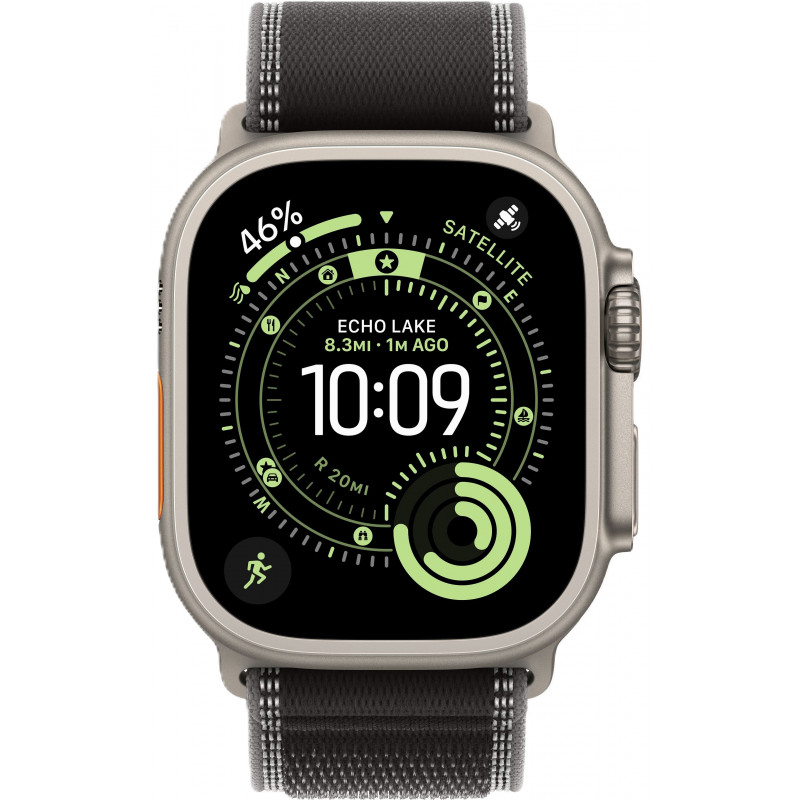 Apple Watch Ultra 3 49mm Trail Loop Black/Charcoal / Natural Titanium Case